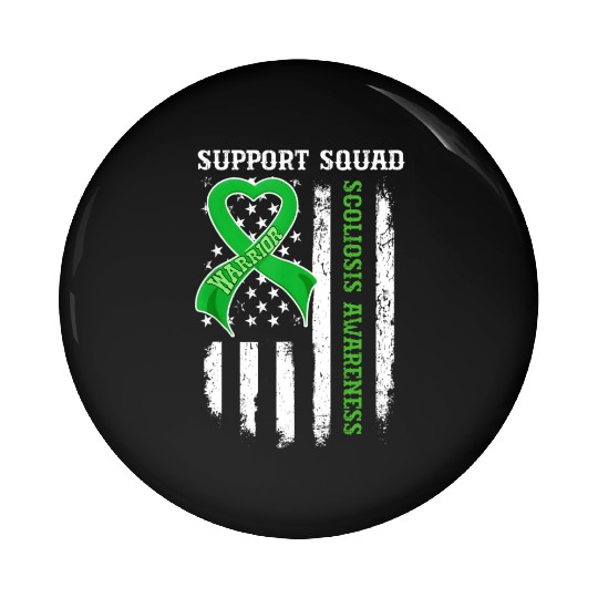 Usa Flag Support Squad Scoliosis Awareness Pin Buttons