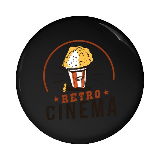 Retro Cinema Popcorn Pin Buttons