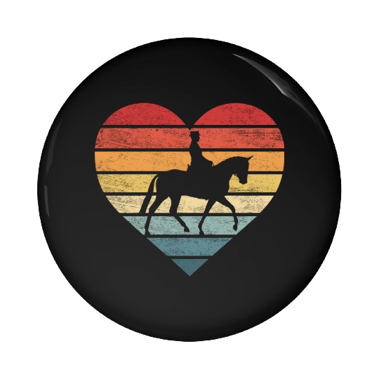 Equestrian Horseman Retro Sunset Horse Lover Rider Pin Buttons