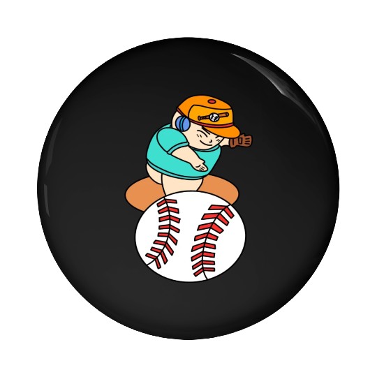 Cute Chibi Baseball Pitcher Pin Buttons