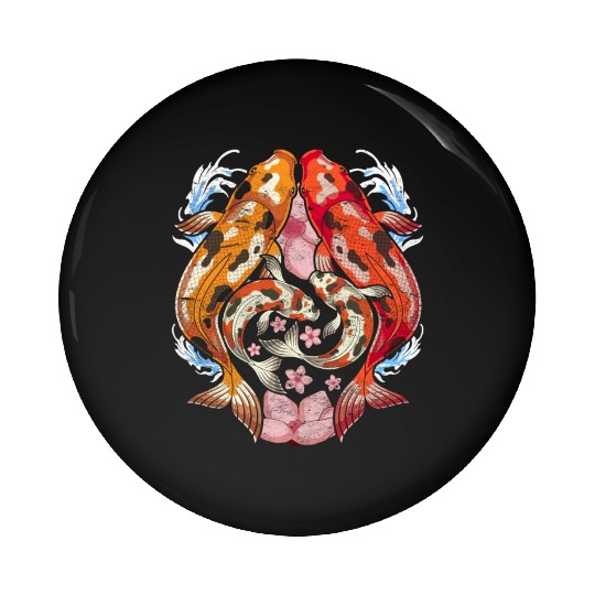 Japan cherry blossom gift sakura koi carp Pin Buttons