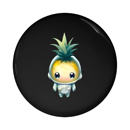 Kawaii astronauts pineapple Pin Buttons