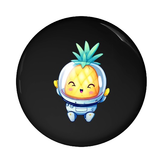 Kawaii astronauts pineapple Pin Buttons
