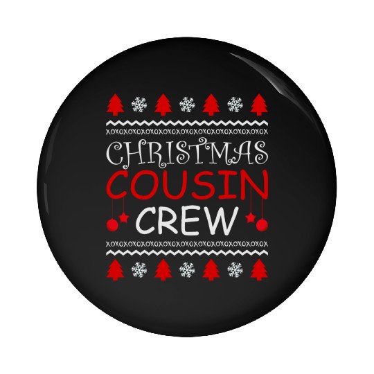 Matching Family Christmas Cousin Crew Pin Buttons