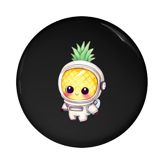 Kawaii astronauts pineapple Pin Buttons
