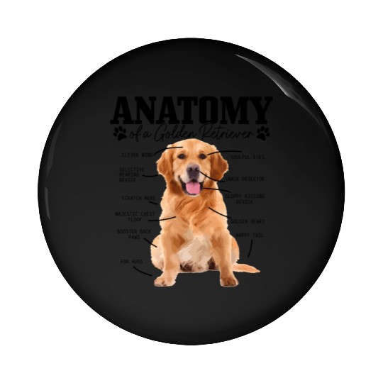 Anatomy Of A Golden Retriever Dog Mom Dad Pin Buttons
