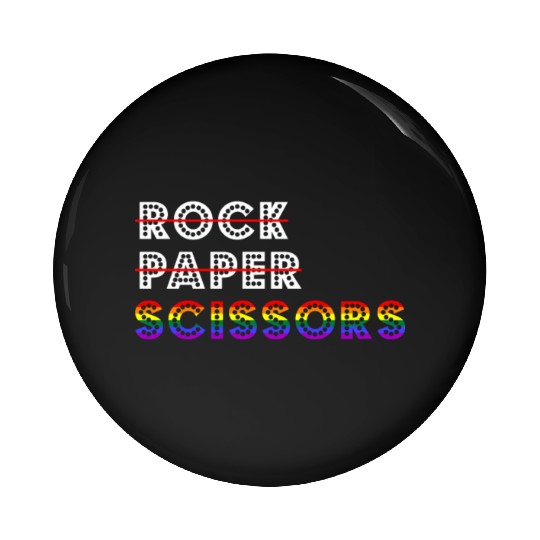 Rock Paper Scissors LGBT For Lesbians Lesbian Cool Pin Buttons