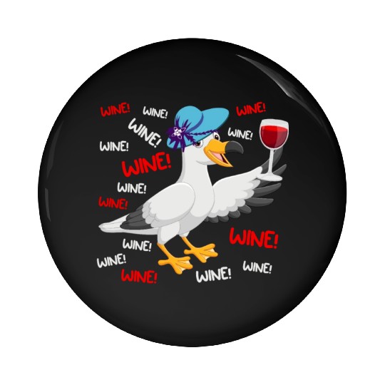 Seagull Pin Buttons Wine Lover North German Seagulls