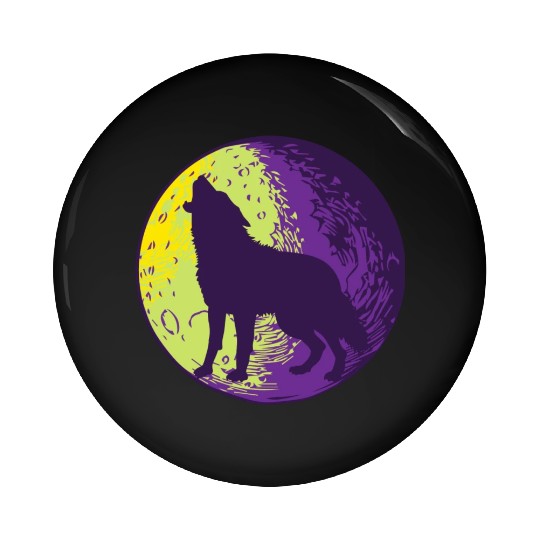 Howling wolf in the moon cool Pin Buttons