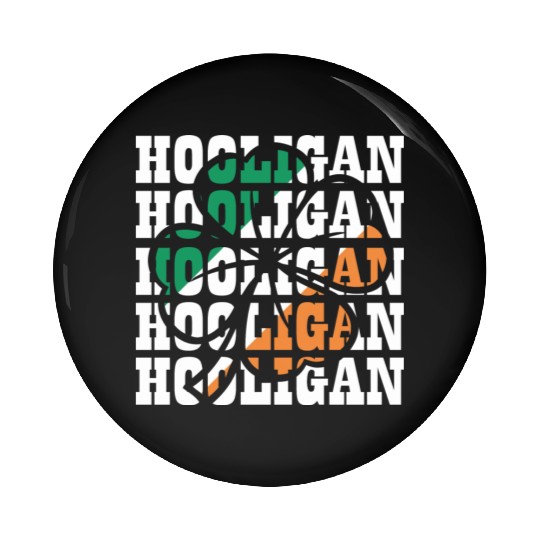 Hooligan Irish Flag Clover Leaf Pin Buttons