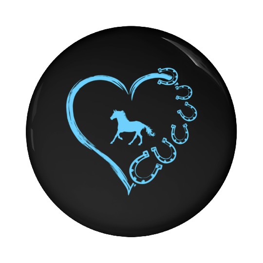 Horseshoe Heart Horse Mom Horseback Riding Pin Buttons