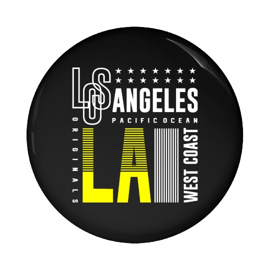 Los Angeles LA West Coast Pin Buttons