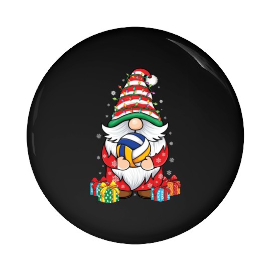 Cute Gnomes Volleyball Lover Christmas Gnome Pin Buttons