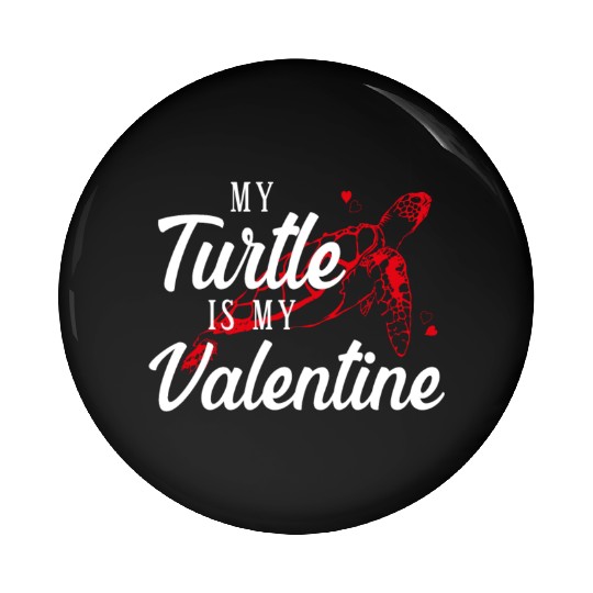 Sea Turtle Tortoise Valentines Day Pin Buttons