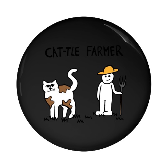 Cattle Cat Farmer Pin Buttons