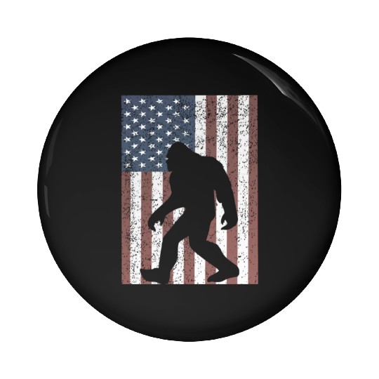 Bigfoot Sasquatch American Flag USA Pin Buttons