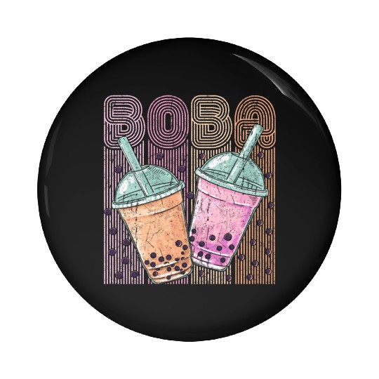 Boba Tea Design Bubbles Bubble Tea Retro Boba Pin Buttons