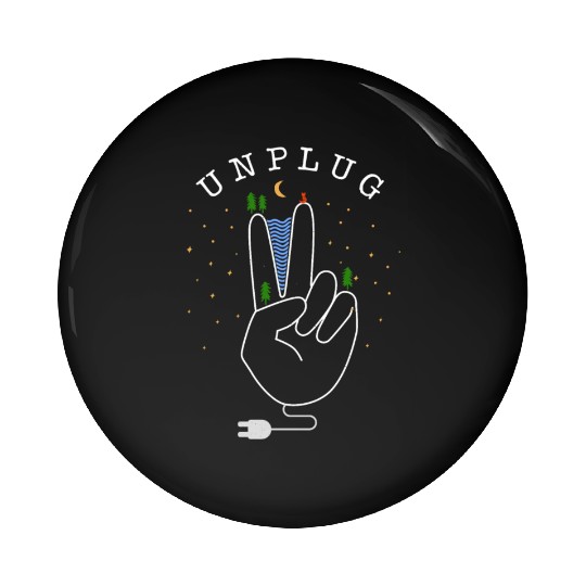 Unplug - nature, forest and mountains Pin Buttons