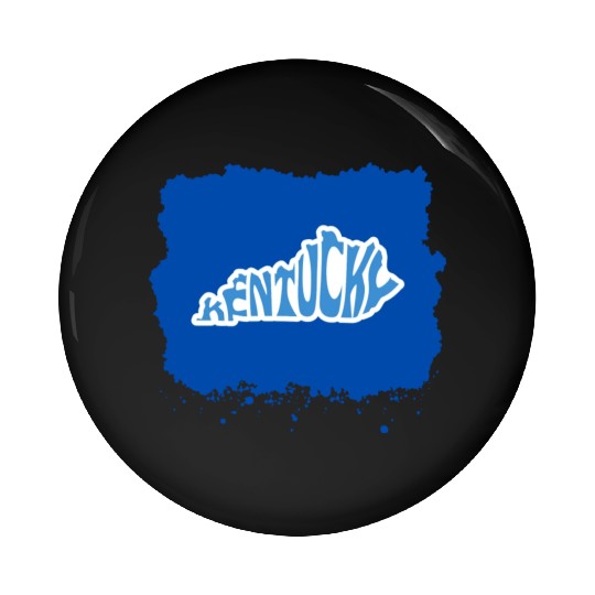 Kentucky Typography Sticker in State Shape Pin Buttons