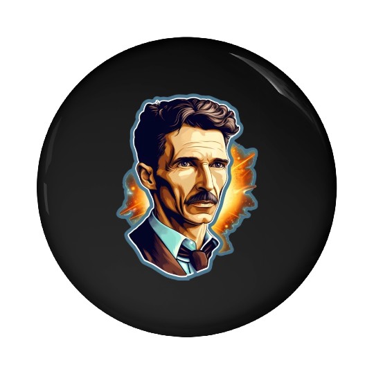 Nikola Tesla Physics Nerd Geek Natural Sciences Pin Buttons