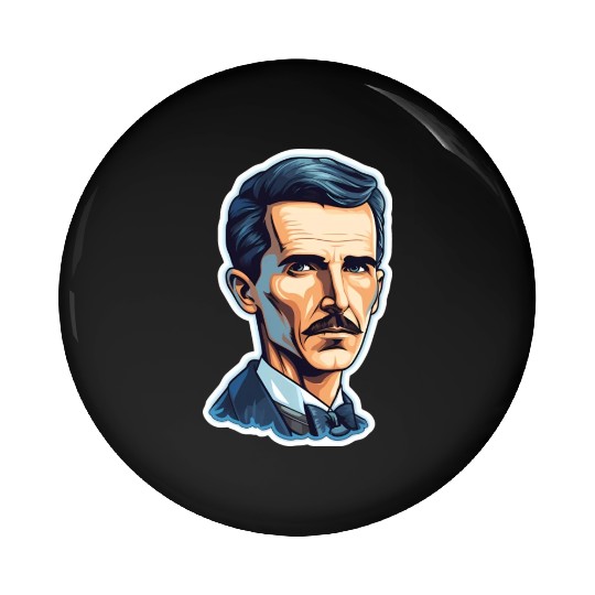 Nikola Tesla Physics Geek Nerd Pin Buttons
