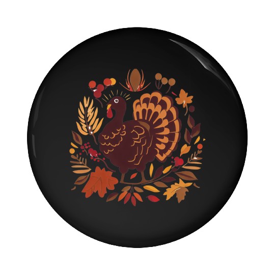 Turkeys, Harvest, and Gratitude Pin Buttons