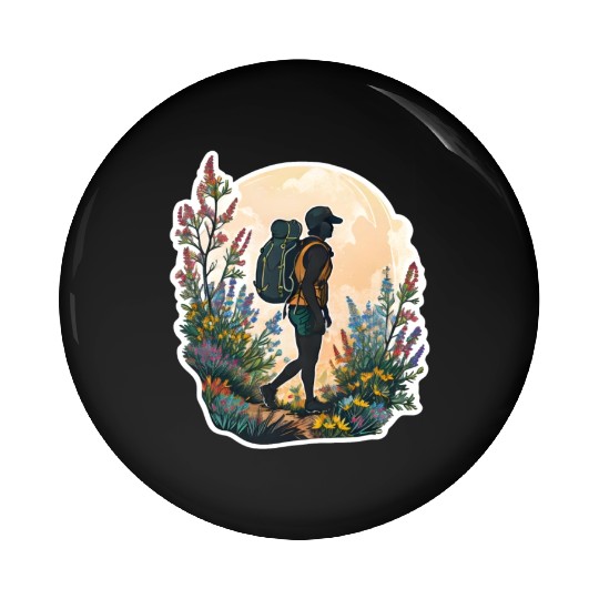 A Backpacker Hiking Pin Buttons