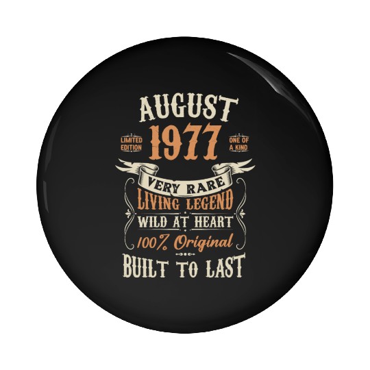 August 1977 Birthday Surprise Pin Buttons