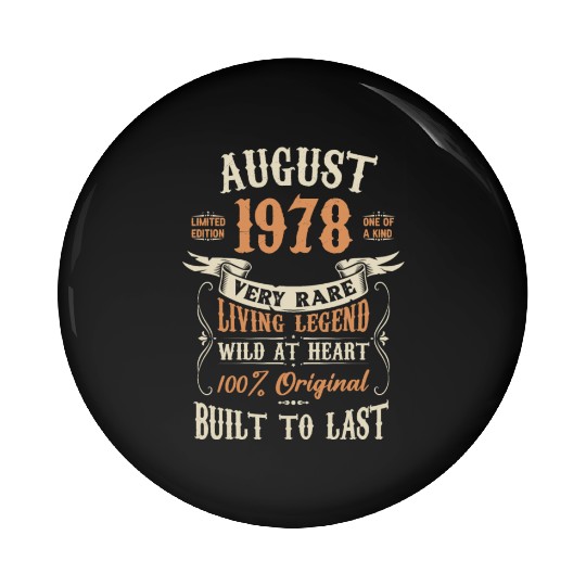 August 1978 Birthday Surprise Pin Buttons
