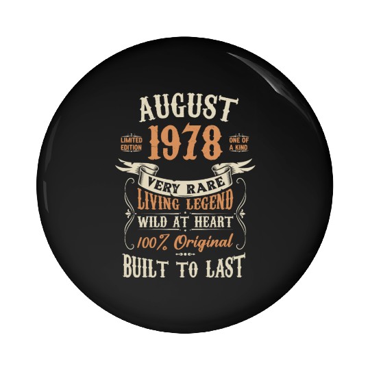 August 1978 Birthday Surprise Pin Buttons