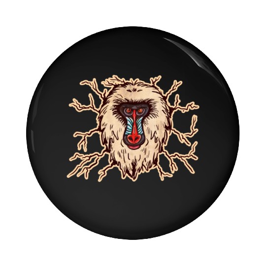 Baboon Monkey Face Pin Buttons
