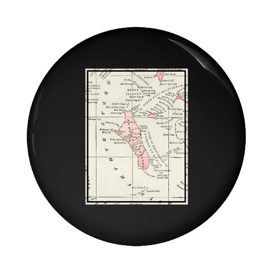 Vintage Andros Island Bahamas Map Pin Buttons