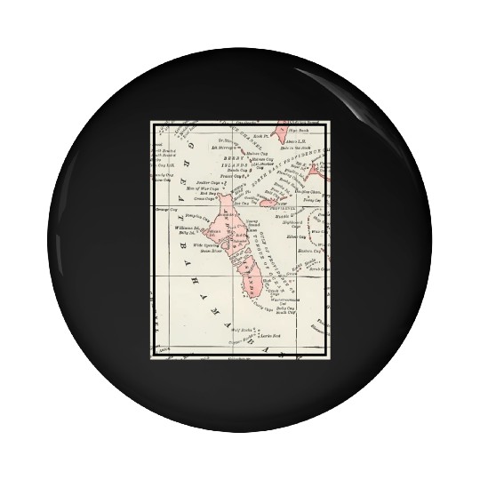 Vintage Andros Island Bahamas Map Pin Buttons