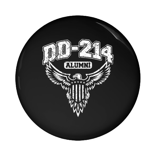 Dd 214 Alumni Military Veteran With Usa Eagle Pin Buttons