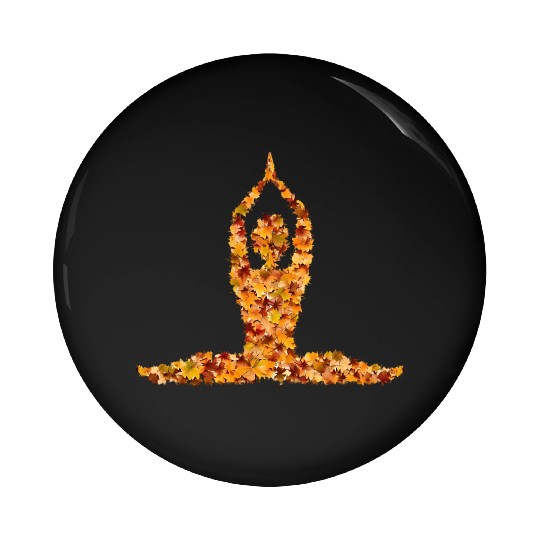 Autumn yoga in the splendour of leaves Pin Buttons