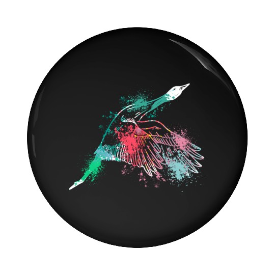 Colorful Splash Art Farm animals goose Pin Buttons