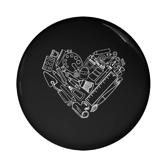 Art Teacher Heart Shape Teacher Apparel Pin Buttons Gift