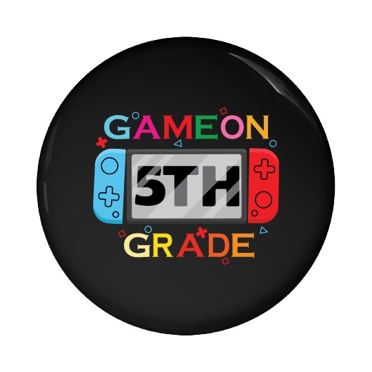 Back To School - Game On 5TH Grade Funny Gamer kid Pin Buttons