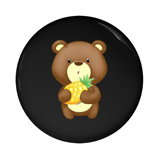Bear loves pineapple Pin Buttons