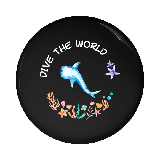 Dive The World Scuba Scuba Diving Ocean Lovers Pin Buttons