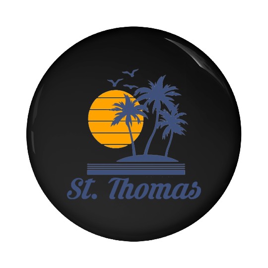 Saint St Thomas Caribbean Island Beach Pin Buttons