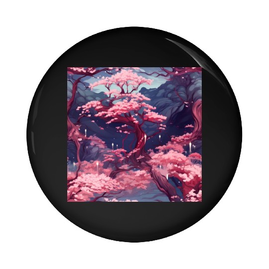 Anime Euphoria: Fantasy Cherry Blossom Dreamscape Pin Buttons