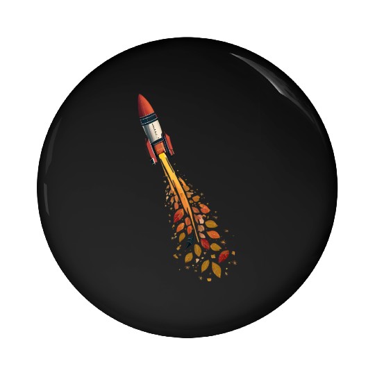 Autumn rocket - leaf-driven flight Pin Buttons