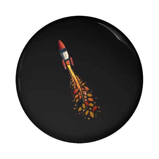 Autumn rocket - leaf-driven flight Pin Buttons