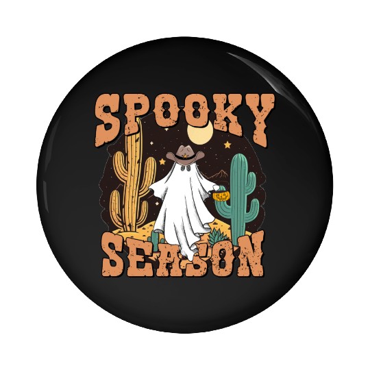 Spooky Season Western Ghost Halloween Pin Buttons