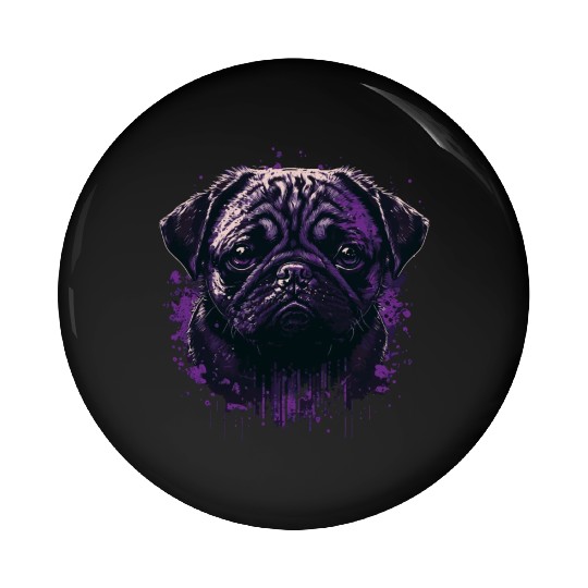 scary Pug Pin Buttons