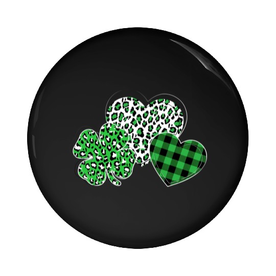 Saint Patricks Day For Women Shamrock Leopard Pin Buttons