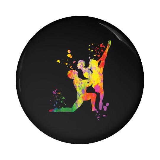Ballet Dance Couple Woman Ballerina Pin Buttons