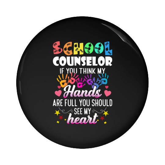 School Counselor Heart Teacher Appreciation Pin Buttons