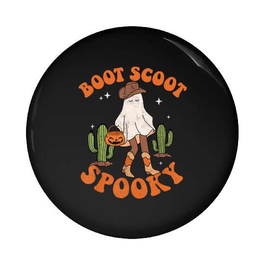 Boot Scoot Spooky Retro Halloween Trick Or Treat Pin Buttons